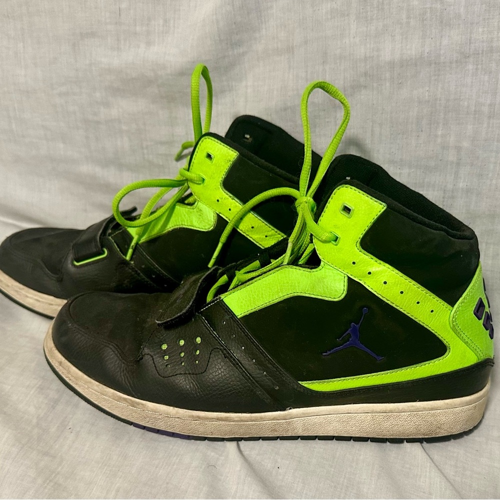 Jordan Black and Neon Green Sneakers
